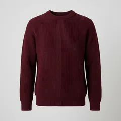 Product photo used for the try-on: burgundy knit